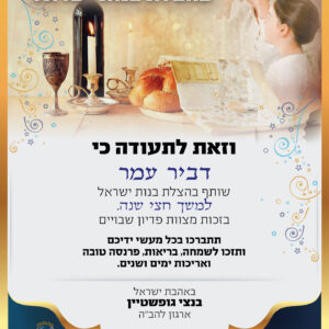 שותפות לחצי שנה בהצלת בנות ישראל
